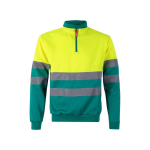 Tweekleurige fleece werktrui van polyester 300 g/m² kleur geel tweede weergave