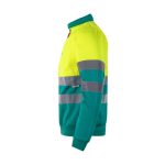 Tweekleurige fleece werktrui van polyester 300 g/m² kleur geel derde weergave