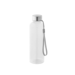 RPET-fles met doorschijnende afwerking en stalen dop 600 ml kleur doorzichtig