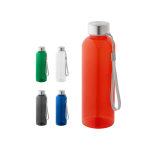 RPET-fles met doorschijnende afwerking en stalen dop 600 ml diverse kleuren