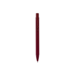 Balpen van gerecycled aluminium met rubberen afwerking, blauwe inkt kleur bordeaux tweede weergave