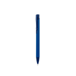 Balpen van gerecycled aluminium met rubberen afwerking, blauwe inkt kleur blauw eerste weergave