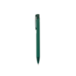 Balpen van gerecycled aluminium met rubberen afwerking, blauwe inkt kleur donkergroen
