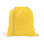Trekkoordrugzak van gerecycled katoen en polyester 150 g/m² kleur geel