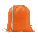 Trekkoordrugzak van gerecycled katoen en polyester 150 g/m² kleur oranje