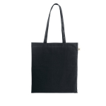 Boodschappentas van gerecycled katoen en polyester 150 g/m² kleur zwart