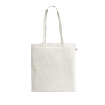 Boodschappentas van gerecycled katoen en polyester 150 g/m² kleur wit