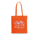 Boodschappentas van gerecycled katoen en polyester 150 g/m² kleur oranje afbeelding met logo
