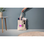 Boodschappentas van gerecycled katoen met lange hengsels 140 g/m² luxe weergave