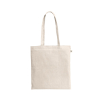 Boodschappentas van gerecycled katoen met lange hengsels 140 g/m² diverse kleuren
