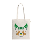 Multifunctionele tas van gerecycled katoen met lange hengsels 180 g/m² kleur naturel afbeelding met logo