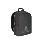 Rugzak van gerecycled polyester met voering voor laptop 16 inch kleur donkergrijs afbeelding met logo