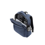 Gevoerde rugzak van gerecycled polyester voor laptop 15,6 inch kleur marineblauw vierde weergave