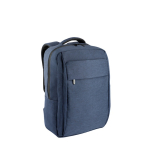 Gevoerde rugzak van gerecycled polyester voor laptop 15,6 inch kleur marineblauw
