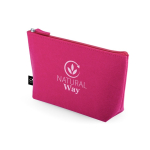 Ruime toilettas van gerecycled vilt met ritssluiting kleur roze afbeelding met logo