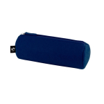 Cilindervormige etui van gerecycled vilt met ritssluiting kleur blauw