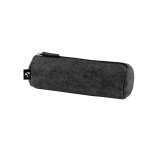 Cilindervormige etui van gerecycled vilt met ritssluiting kleur donkergrijs