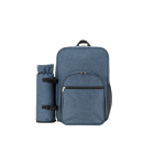 Koelrugzak voor picknick van gerecycled polyester met bestek kleur blauw eerste weergave