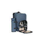 Koelrugzak voor picknick van gerecycled polyester met bestek kleur blauw derde weergave