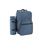 Koelrugzak voor picknick van gerecycled polyester met bestek kleur blauw