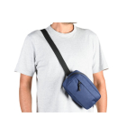 Heuptas van gerecycled polyester met voering en 2 compartimenten kleur blauw vijfde weergave