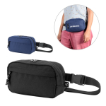 Heuptas van gerecycled polyester met voering en 2 compartimenten diverse kleuren