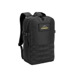 Militaire rugzak van gerecycled polyester met banden en insigne kleur zwart afbeelding met logo