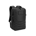 Militaire rugzak van gerecycled polyester met banden en insigne kleur zwart