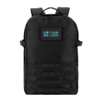 Militaire rugzak van gerecycled polyester met banden en insigne met afdrukgebied