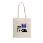 Natuurlijke tas van gerecycled katoen en polyester 150 g/m² kleur naturel afbeelding met logo