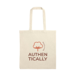 Natuurlijke tas van katoen en polyester met hengsels 140 g/m² kleur naturel afbeelding met logo