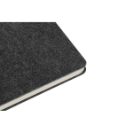 Notitieboek van gerecycled vilt met semi-harde kaft, A5 kleur donkergrijs vierde weergave