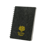 Notitieboek van gerecycled vilt met semi-harde kaft, A5 kleur donkergrijs afbeelding met logo