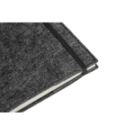 Notitieblok met kaft van gerecycled vilt, A5 gelinieerde pagina’s kleur donkergrijs vierde weergave