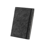 Notitieblok met kaft van gerecycled vilt, A5 gelinieerde pagina’s kleur donkergrijs