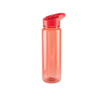 Sportfles van RPET met glanzende doorschijnende afwerking 750 ml kleur rood