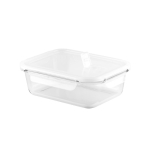 Luchtdichte lunchbox van borosilicaatglas met een capaciteit van 1L kleur wit
