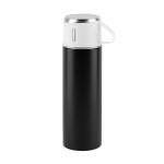 Roestvrijstalen thermosfles met dubbele wand en matte afwerking 490 ml kleur zwart eerste weergave