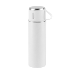 Roestvrijstalen thermosfles met dubbele wand en matte afwerking 490 ml kleur wit eerste weergave