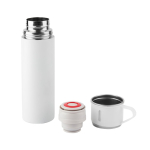 Roestvrijstalen thermosfles met dubbele wand en matte afwerking 490 ml kleur wit