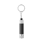 Sleutelhanger van deels gerecycled aluminium met LED-zaklamp kleur zwart eerste weergave
