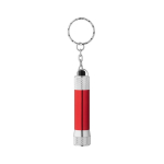 Sleutelhanger van deels gerecycled aluminium met LED-zaklamp kleur rood eerste weergave