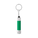 Sleutelhanger van deels gerecycled aluminium met LED-zaklamp kleur groen eerste weergave