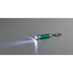 Sleutelhanger van deels gerecycled aluminium met LED-zaklamp kleur groen derde weergave