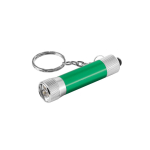Sleutelhanger van deels gerecycled aluminium met LED-zaklamp kleur groen