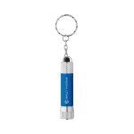 Sleutelhanger van deels gerecycled aluminium met LED-zaklamp kleur koningsblauw afbeelding met logo 2