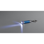 Sleutelhanger van deels gerecycled aluminium met LED-zaklamp kleur koningsblauw derde weergave