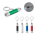 Sleutelhanger van deels gerecycled aluminium met LED-zaklamp diverse kleuren