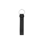 Elegante sleutelhanger van PU met metalen ring en kraftpapieren doosje kleur zwart eerste weergave