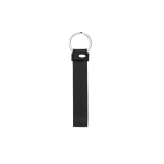 Elegante sleutelhanger van PU met metalen ring en kraftpapieren doosje kleur zwart tweede weergave